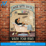 Dachshund Dog Bath House Canvas Wall Art, Wall Decor Visual Art