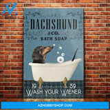 Dachshund Dog Bath Soap Company Canvas Wall Art, Wall Decor Visual Art