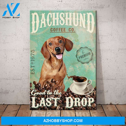 Dachshund Dog Coffee Company Canvas Wall Art, Wall Decor Visual Art