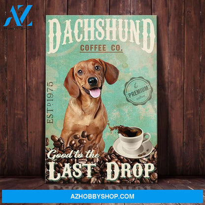 Dachshund Dog Coffee Company Canvas Wall Art, Wall Decor Visual Art