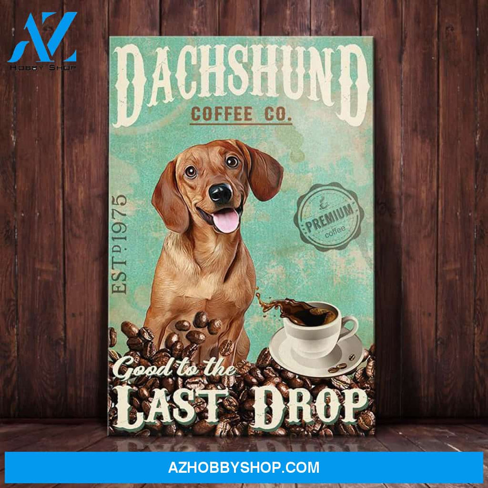 Dachshund Dog Coffee Company Canvas Wall Art, Wall Decor Visual Art