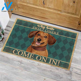 Dachshund Dog Come On In Easy Clean Welcome DoorMat | Felt And Rubber | DO2647