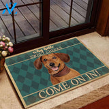 Dachshund Dog Come On In Easy Clean Welcome DoorMat | Felt And Rubber | DO2647