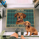 Dachshund Dog Come On In Easy Clean Welcome DoorMat | Felt And Rubber | DO2647