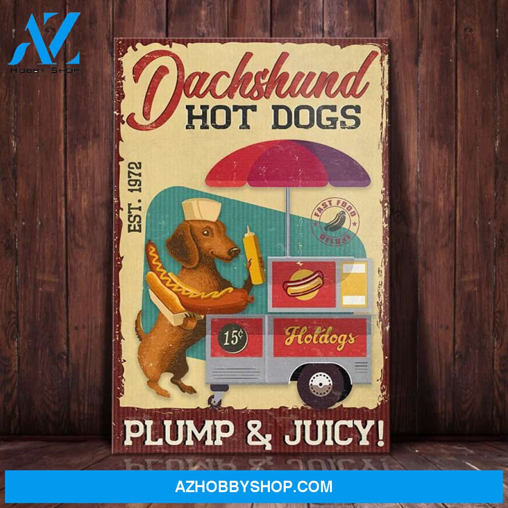 Dachshund Dog Hotdog Company Canvas Wall Art, Wall Decor Visual Art
