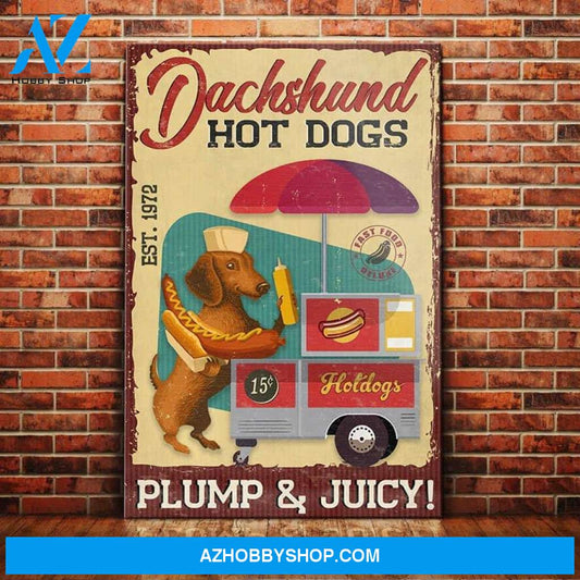Dachshund Dog Hotdog Company Canvas Wall Art, Wall Decor Visual Art
