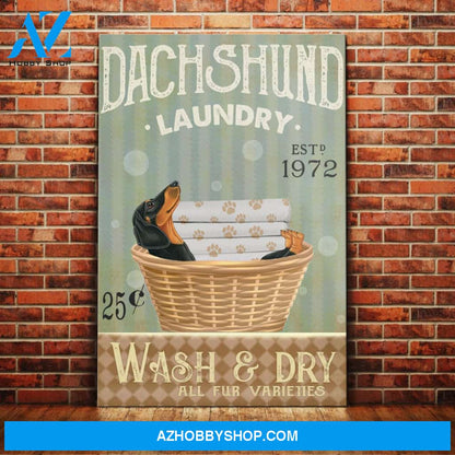 Dachshund Dog Laundry Company Canvas Wall Art, Wall Decor Visual Art