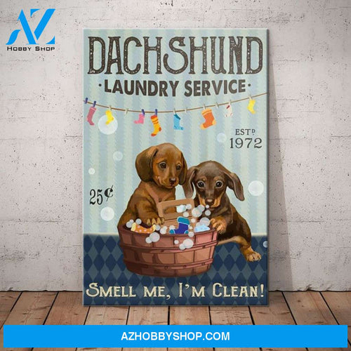 Dachshund Dog Laundry Service Canvas Wall Art, Wall Decor Visual Art