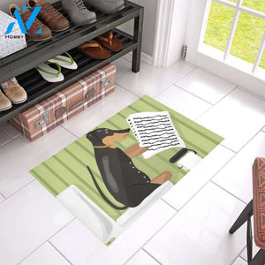 Dachshund Dog Reading Doormat Welcome Mat Housewarming Gift Home Decor Funny Doormat Gift For Dog Lovers Gift For Friend