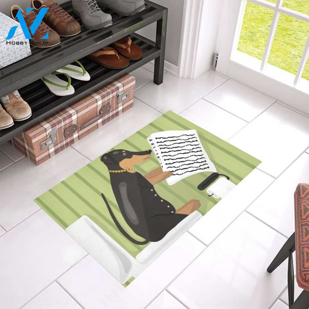 Dachshund Dog Reading Doormat Welcome Mat Housewarming Gift Home Decor Funny Doormat Gift For Dog Lovers Gift For Friend