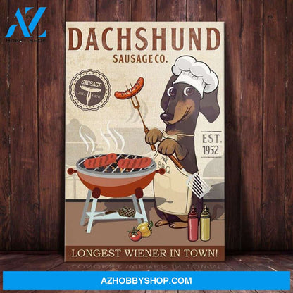 Dachshund Dog Sausage Company Canvas Wall Art, Wall Decor Visual Art