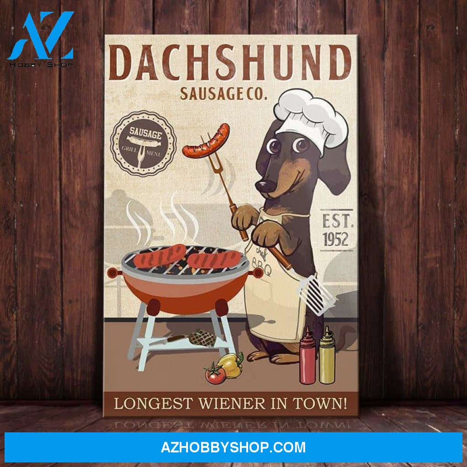Dachshund Dog Sausage Company Canvas Wall Art, Wall Decor Visual Art