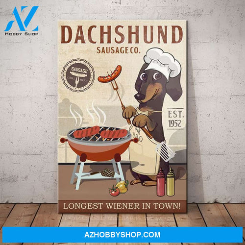 Dachshund Dog Sausage Company Canvas Wall Art, Wall Decor Visual Art