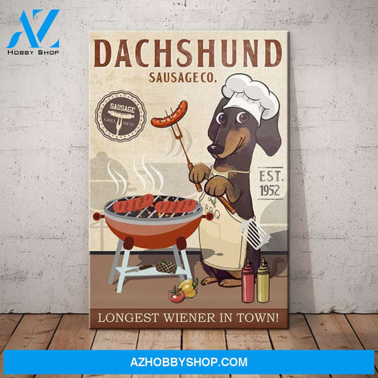 Dachshund Dog Sausage Company Canvas Wall Art, Wall Decor Visual Art