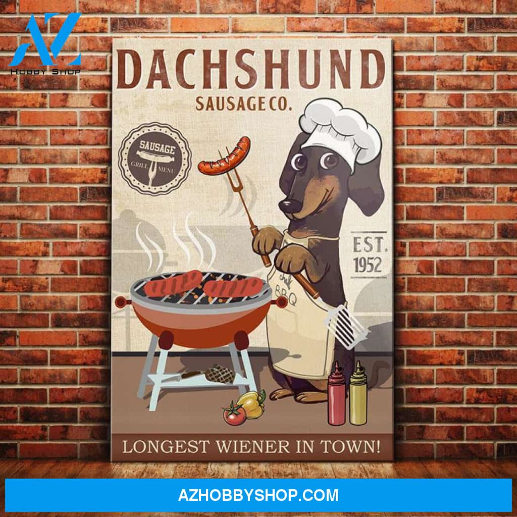 Dachshund Dog Sausage Company Canvas Wall Art, Wall Decor Visual Art