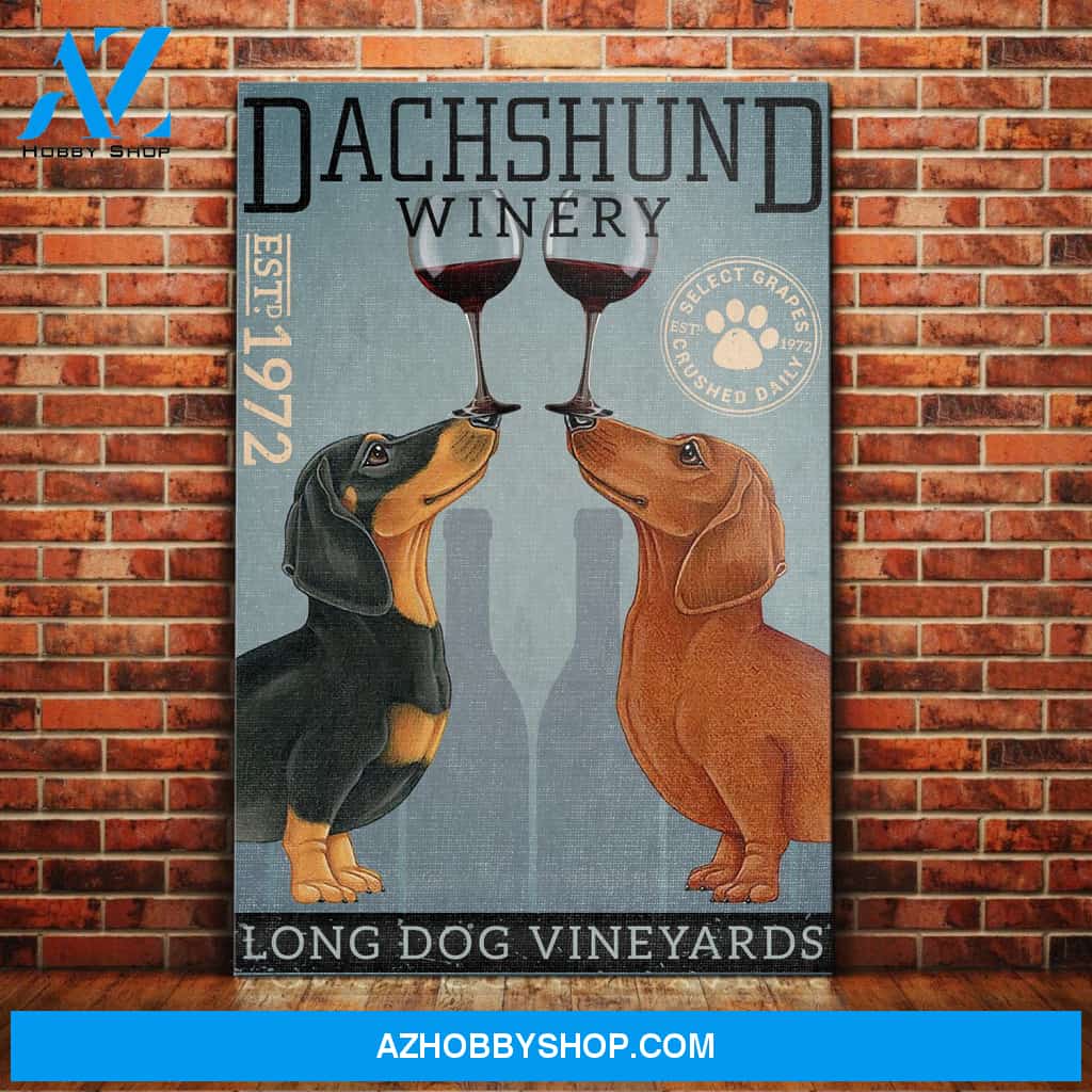Dachshund Dog Wine Company Canvas Wall Art, Wall Decor Visual Art