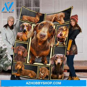 Dachshund Dogs Chocolate Dog Lovers Gift Fleece Blanket - Quilt Blanket