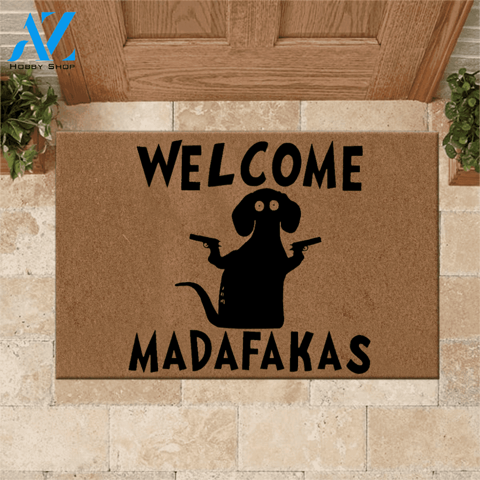 Dachshund Doormat Dachshund Pew Pew Madafakas | Welcome Mat | House Warming Gift
