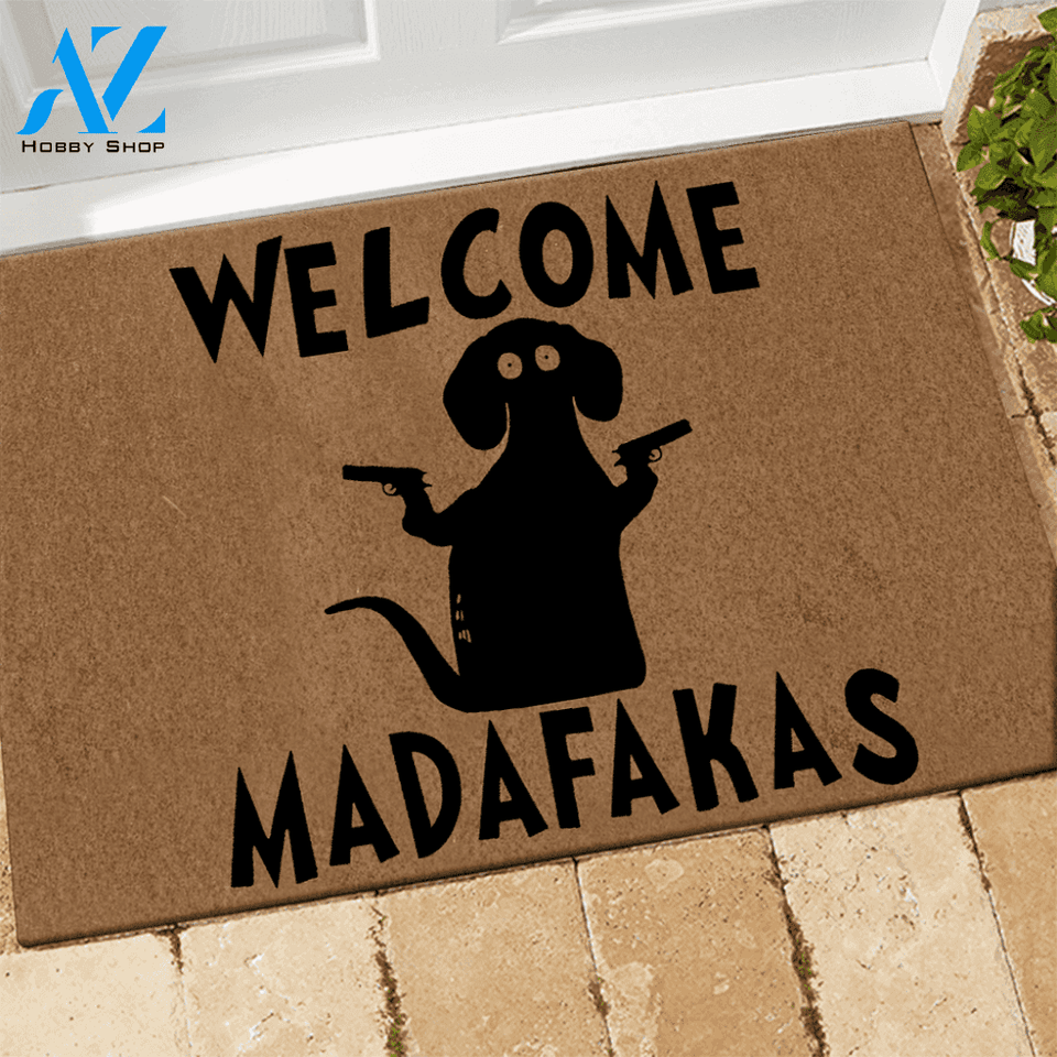Dachshund Doormat Dachshund Pew Pew Madafakas | Welcome Mat | House Warming Gift