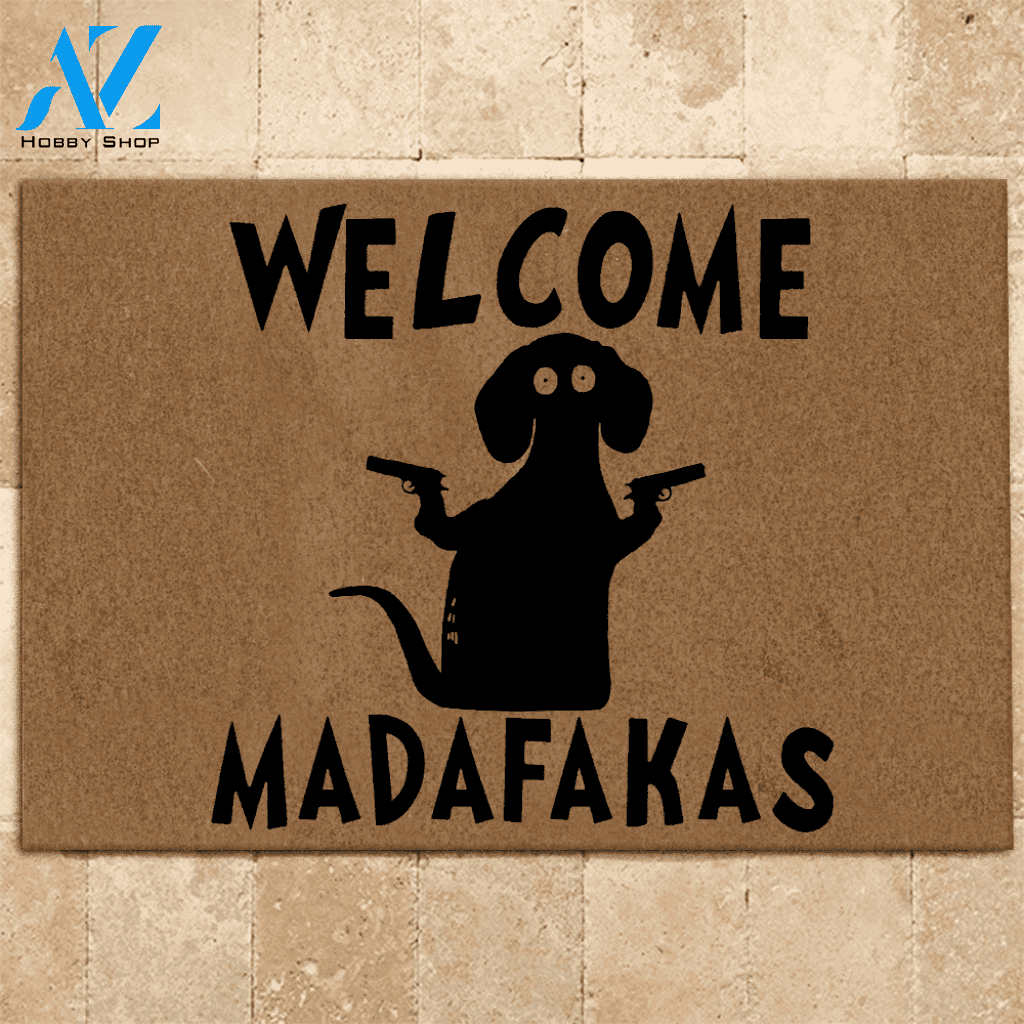 Dachshund Doormat Dachshund Pew Pew Madafakas | Welcome Mat | House Warming Gift