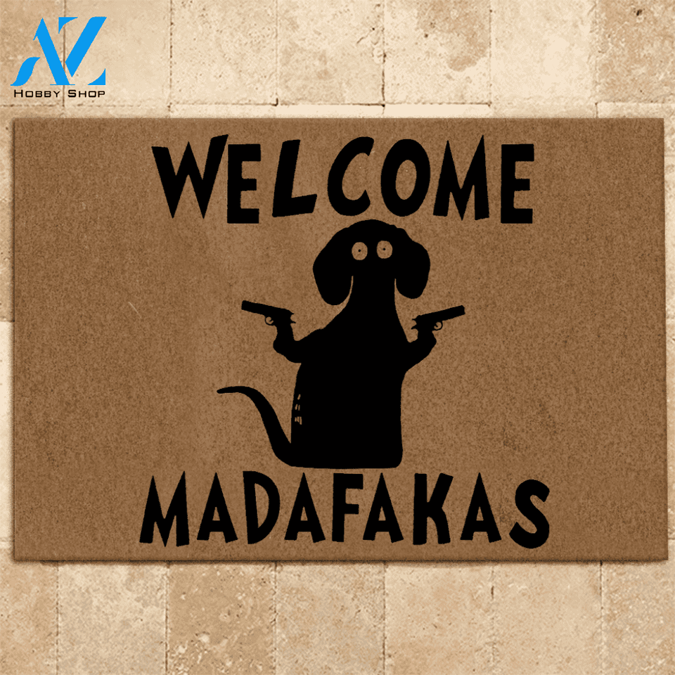 Dachshund Doormat Dachshund Pew Pew Madafakas | Welcome Mat | House Warming Gift