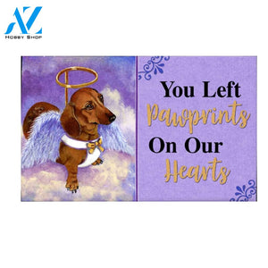 Dachshund Doxie Rescue Angel Pawprints On Our Hearts Doormat Welcome Mat Housewarming Gift Home Decor Funny Doormat Gift for Dog Lovers Gift for Friend