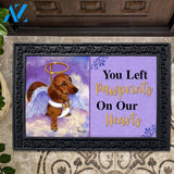 Dachshund Doxie Rescue Angel Pawprints On Our Hearts Doormat