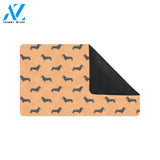 Dachshund Draw Print Pattern Rubber Doormat