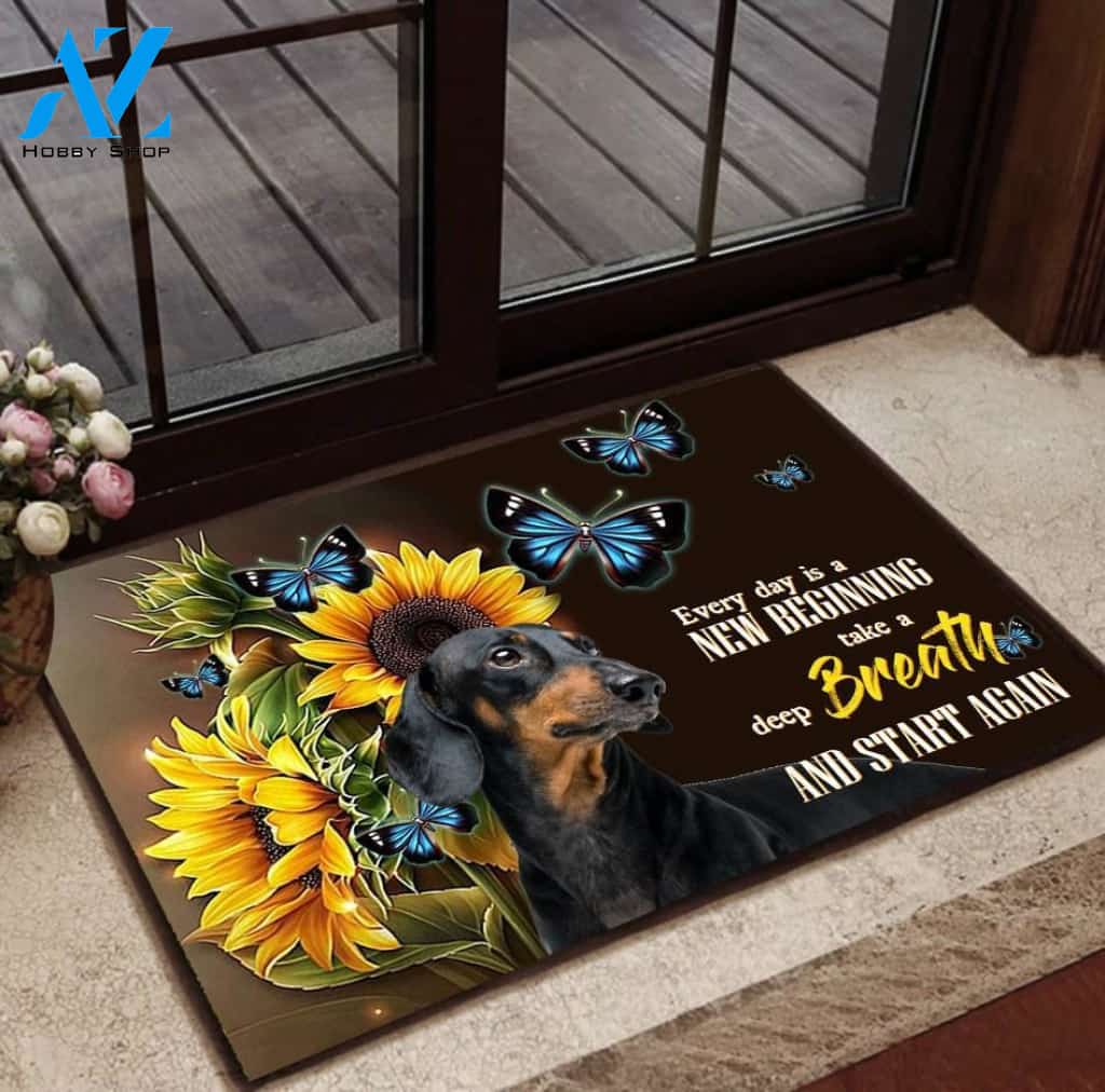 Dachshund Every Day Is A New Beginning Doormat | Welcome Mat | House Warming Gift