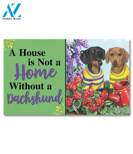 Dachshund Floral Sunshine House Not a Home Doormat - 18" x 30"