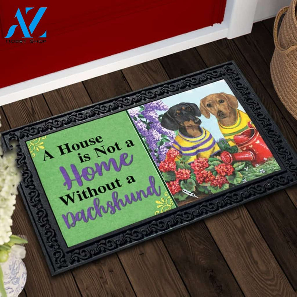 Dachshund Floral Sunshine House Not a Home Doormat - 18" x 30"