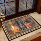 Dachshund Flower Paw - Dog Doormat Welcome Mat House Warming Gift Home Decor Gift for Dog Lovers Funny Doormat Gift Idea