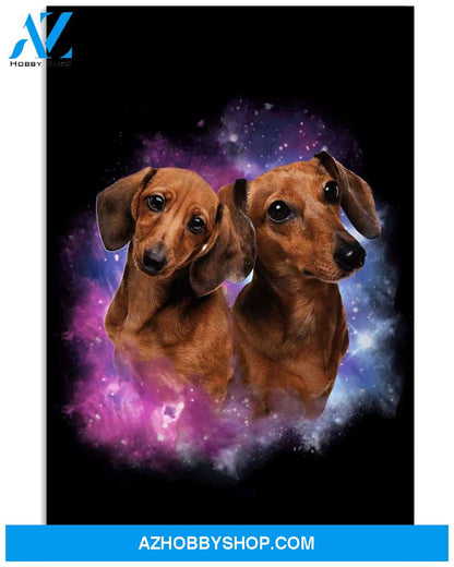 Dachshund galaxy double wiener poster