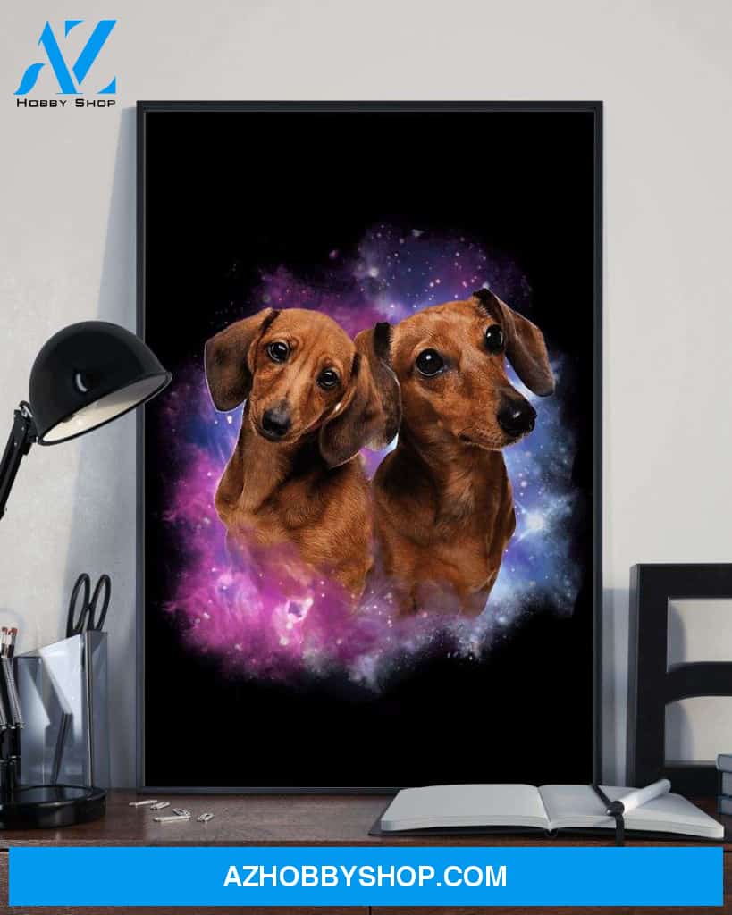 Dachshund galaxy double wiener poster