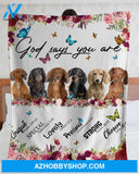 Dachshund - God Says You Are - Floral Butterflies Blanket Gift for Dog Lovers Birthday Gift Home Decor Bedding Couch Sofa Soft and Comfy Cozy