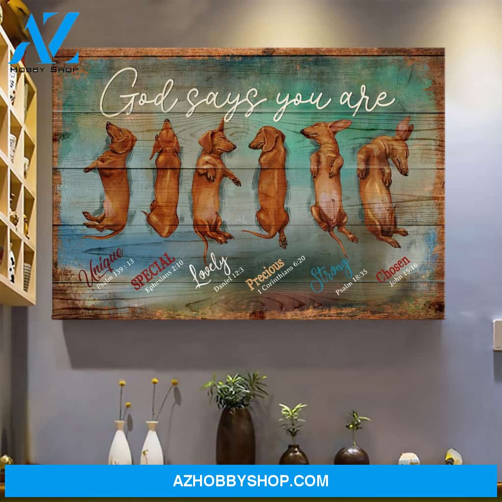 Dachshund - God says you are Dachshund Landscape Canvas Prints - Wall Art