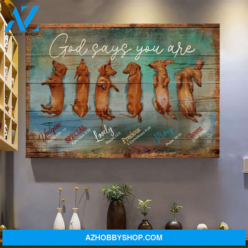 Dachshund - God says you are Dachshund Landscape Canvas Prints - Wall Art