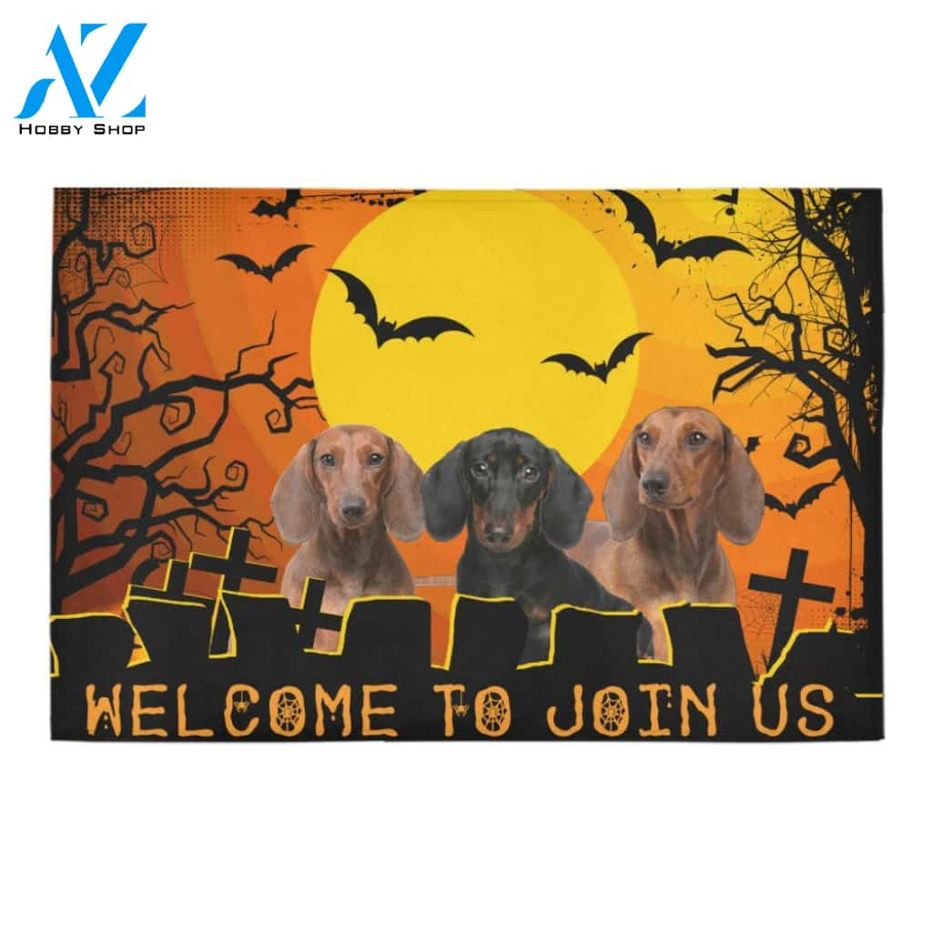 Dachshund Halloween Indoor And Outdoor Doormat Gift For Dachshund Dog lovers Gift For Friend Family Home Decor Warm House Gift Welcome Mat