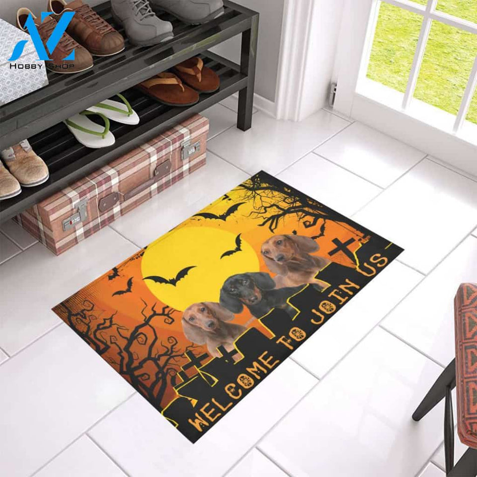 Dachshund Halloween Indoor And Outdoor Doormat Gift For Dachshund Dog lovers Gift For Friend Family Home Decor Warm House Gift Welcome Mat