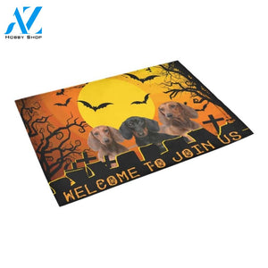 Dachshund Halloween Indoor And Outdoor Doormat Gift For Dachshund Dog lovers Gift For Friend Family Home Decor Warm House Gift Welcome Mat