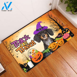 Dachshund Halloween Trick Or Treat - Door Mat | Welcome Mat | House Warming Gift
