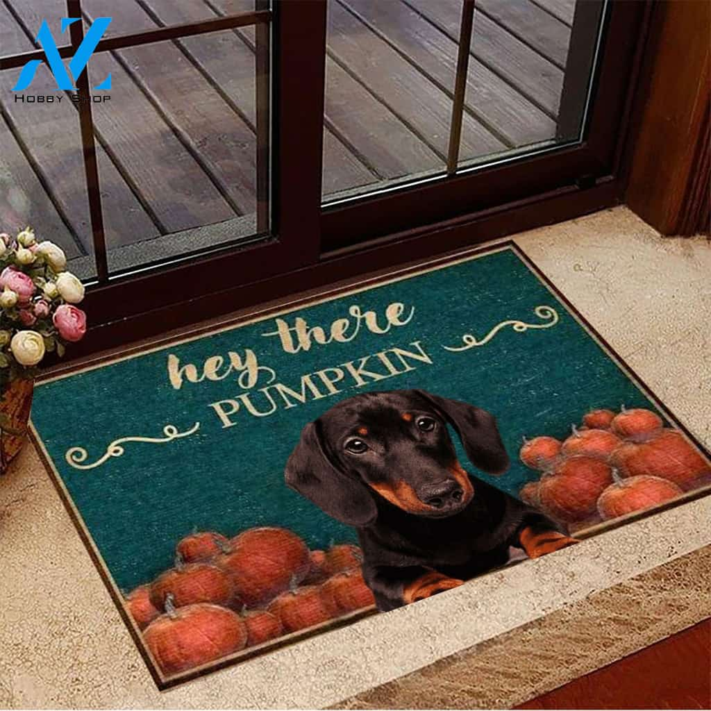 Dachshund Hey There Pumpkin Doormat Welcome Mat Housewarming Gift Home Decor Funny Doormat Gift For Dog Lovers Gift For Friend Gift For Halloween