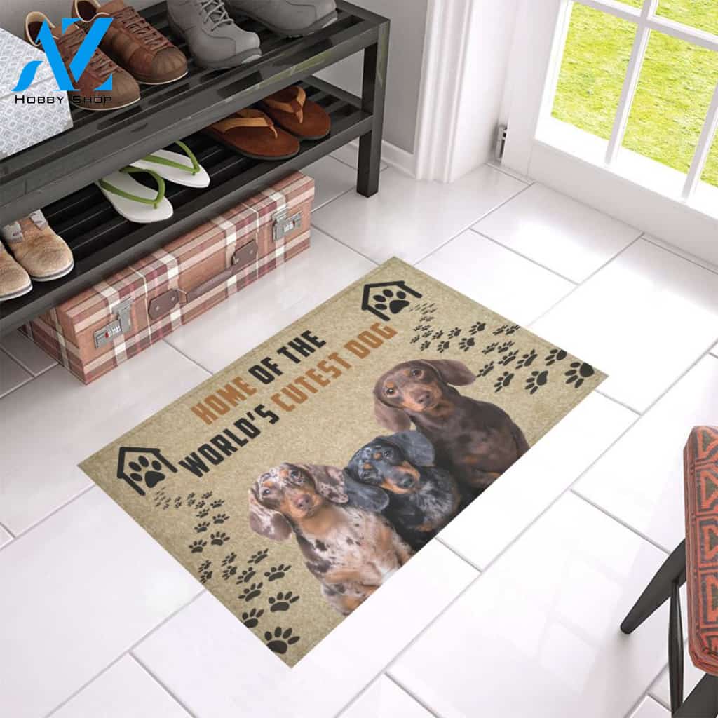 Dachshund Home of Cutest Dog Doormat | Welcome Mat | House Warming Gift