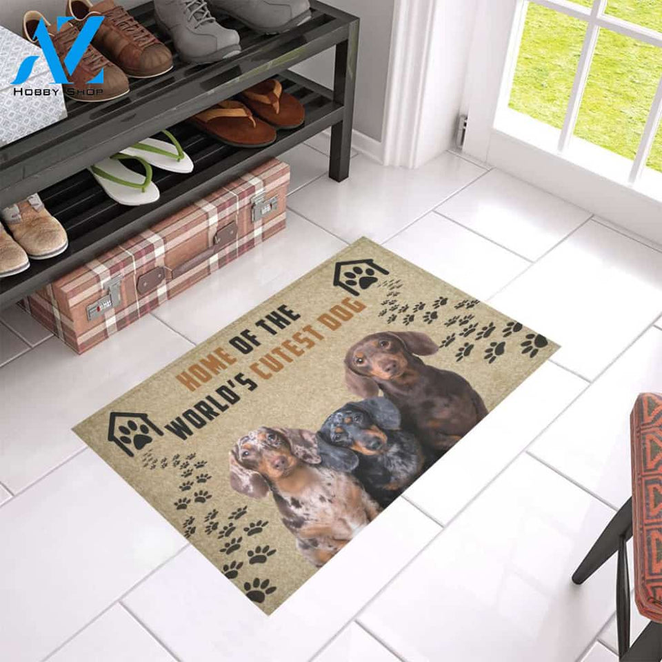 Dachshund Home Of The Cutest Dog Doormat Indoor And Outdoor Mat Entrance Rug Sweet Home Decor Housewarming Gift Gift For Friend Family Stem Feminist