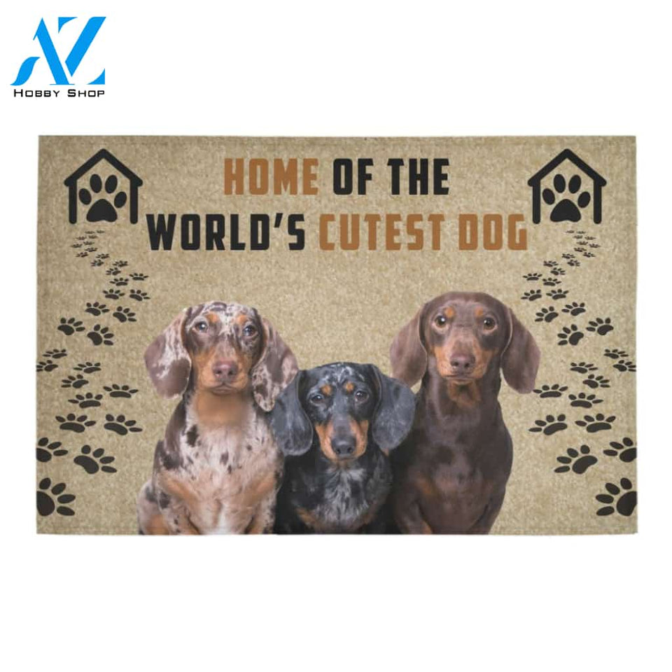 Dachshund Home Of The Cutest Dog Doormat Indoor And Outdoor Mat Entrance Rug Sweet Home Decor Housewarming Gift Gift For Friend Family Stem Feminist