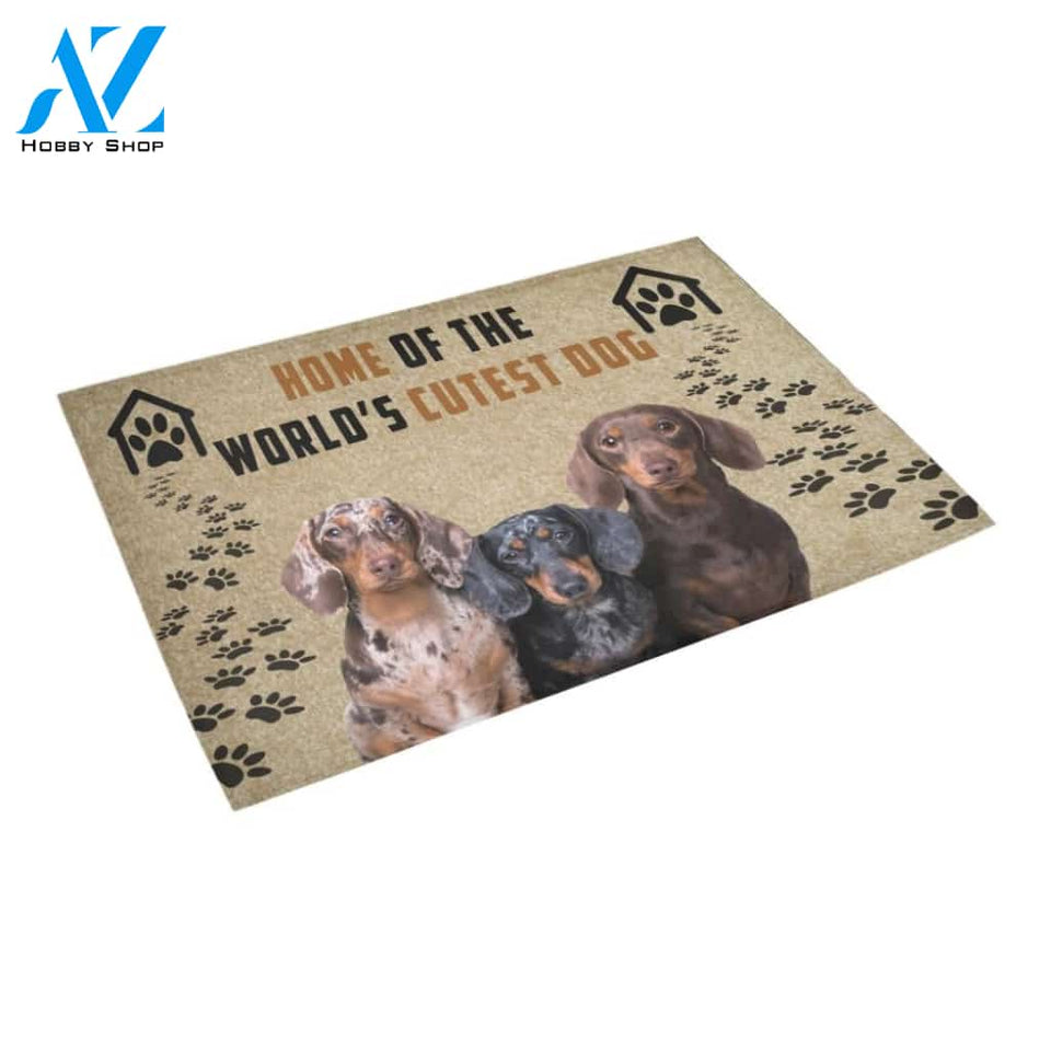 Dachshund Home Of The Cutest Dog Doormat Indoor And Outdoor Mat Entrance Rug Sweet Home Decor Housewarming Gift Gift For Friend Family Stem Feminist