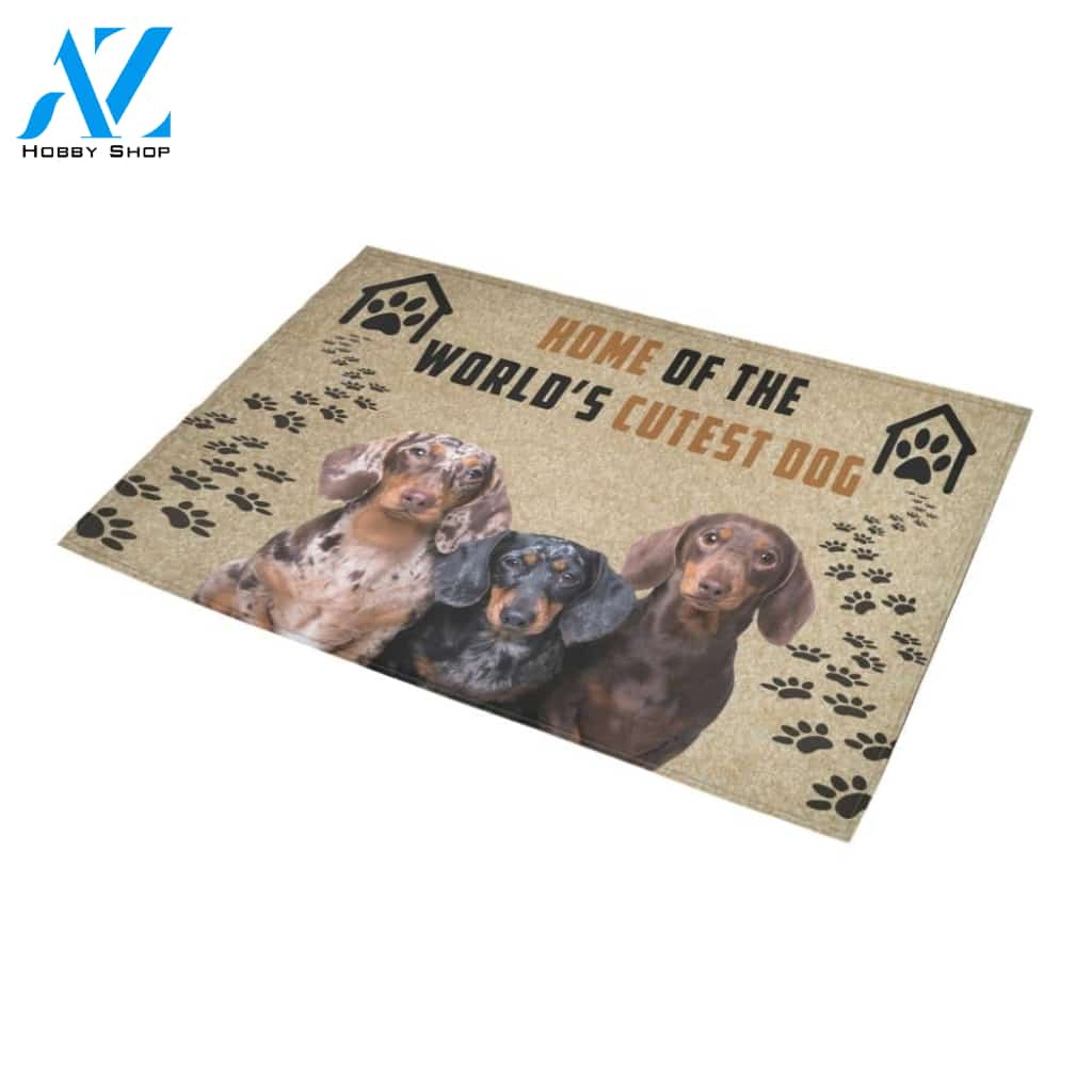 Dachshund Home Of The Cutest Dog Doormat Indoor And Outdoor Mat Entrance Rug Sweet Home Decor Housewarming Gift Gift For Friend Family Stem Feminist