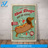 Dachshund Hot Dog Canvas Wall Art, Wall Decor Visual Art