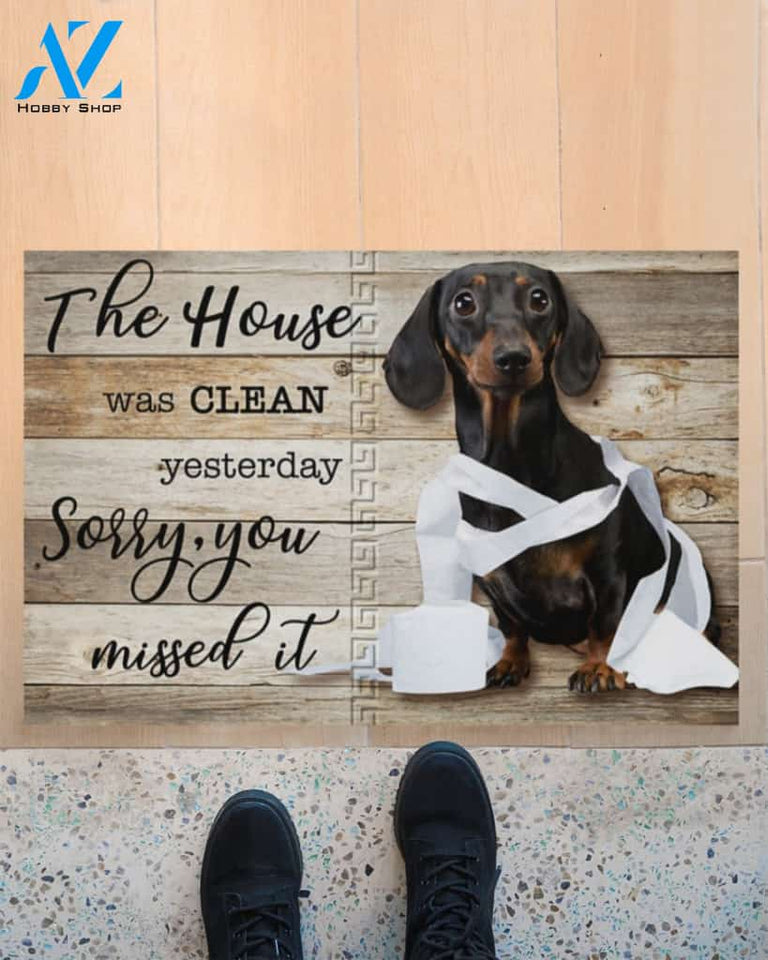 Dachshund House Was Clean Doormat Welcome Mat House Warming Gift Home Decor Gift for Dog Lovers Funny Doormat Gift Idea