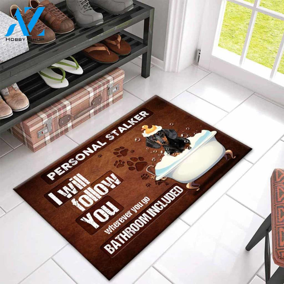 Dachshund I Will Follow You Doormat | Welcome Mat | House Warming Gift